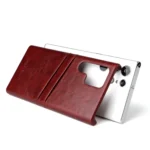 Fierre Shann Retro Oil Wax Texture PU Leather Phone Case with Card Slots, For Samsung Galaxy S22 Ultra 5G, For Samsung Galaxy S22+ 5G, For Samsung Galaxy S22 5G - Image 4