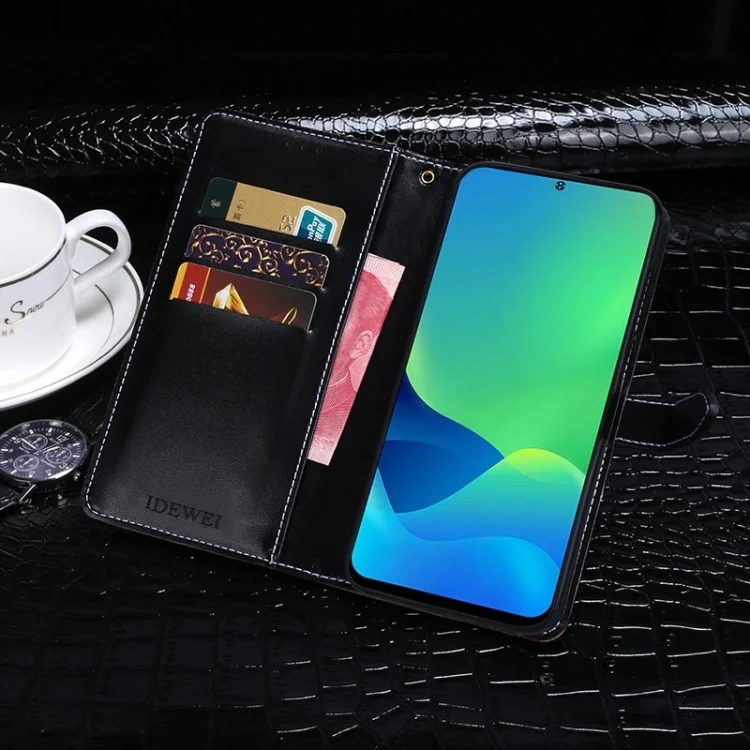 EDA002596811F_4.webp idewei Crocodile Texture Horizontal Flip Phone Leather Phone Case, For Ulefone Note 13P, For vivo Y10, For Honor 60 SE - Image 5