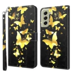 3D Painting Pattern TPU + PU Leather Phone Case, For Samsung Galaxy S21 FE 5G, For Samsung Galaxy S22 5G