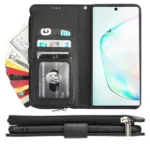 Microfiber Zipper Horizontal Flip Leather Case, For Samsung Galaxy Note10+, For Samsung Galaxy S10, For Samsung Galaxy S10e, For Samsung Galaxy S10+ - Image 4