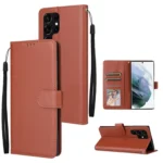 3 Card Slots Multifunctional Leather Phone Case, For Samsung Galaxy S22 Ultra 5G, For Samsung Galaxy S22+ 5G