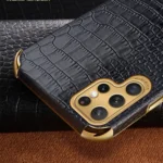 6D Electroplating Crocodile Texture Phone Case With Holder, For Samsung Galaxy S22 Ultra 5G - Image 3