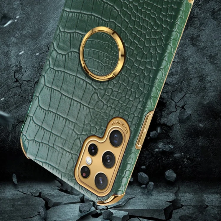 EDA003500505_B4.webp 6D Electroplating Crocodile Texture Phone Case With Holder, For Samsung Galaxy S22 Ultra 5G - Image 5