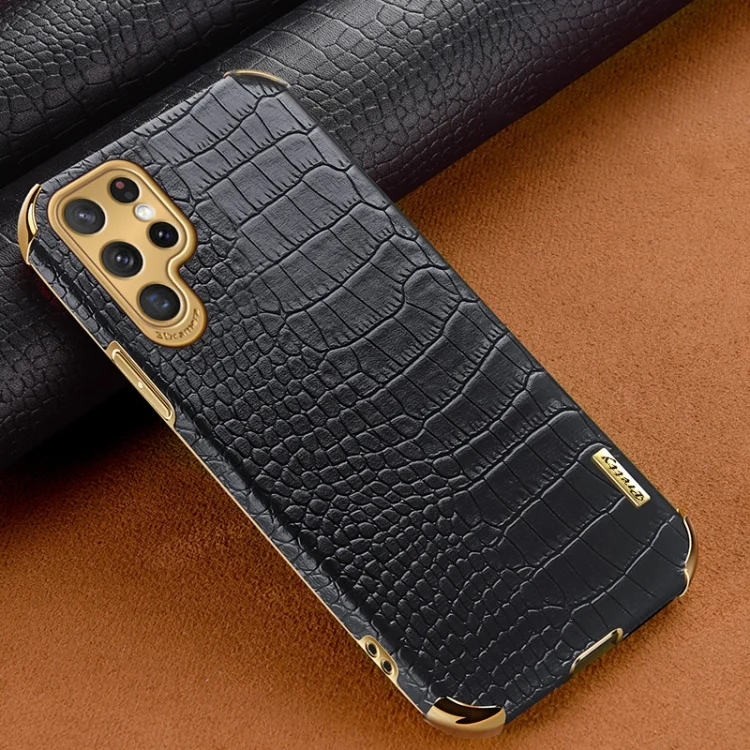 6D Electroplating Crocodile Texture Phone Case, For Samsung Galaxy S22 Ultra 5G