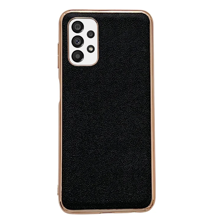 EDA003590306A.webp Genuine Leather Luolai Series Nano Electroplating Phone Case, For Samsung Galaxy A73 5G, For Samsung Galaxy S22 Ultra 5G - Image 1