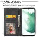 Cubic Grid Calf Texture Magnetic Closure Leather Phone Case, For Samsung Galaxy S22 5G, For Samsung Galaxy S22+ 5G, For Samsung Galaxy S22 Ultra 5G - Image 4