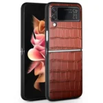QIALINO Crocodile Pattern Genuine Leather Phone Case, For Samsung Galaxy Z Flip4, For Samsung Galaxy Z Fold3 5G/W22 5G, For Samsung Galaxy S22 5G, For Samsung Galaxy S22+ 5G...
