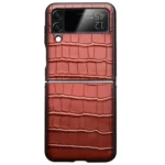 QIALINO Crocodile Pattern Genuine Leather Phone Case, For Samsung Galaxy Z Flip4, For Samsung Galaxy Z Fold3 5G/W22 5G, For Samsung Galaxy S22 5G, For Samsung Galaxy S22+ 5G... - Image 6