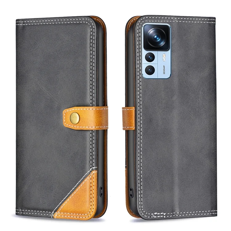 Color Matching Double Sewing Thread Leather Phone Case, For Xiaomi 12T / 12T Pro / Redmi K50 Ultra