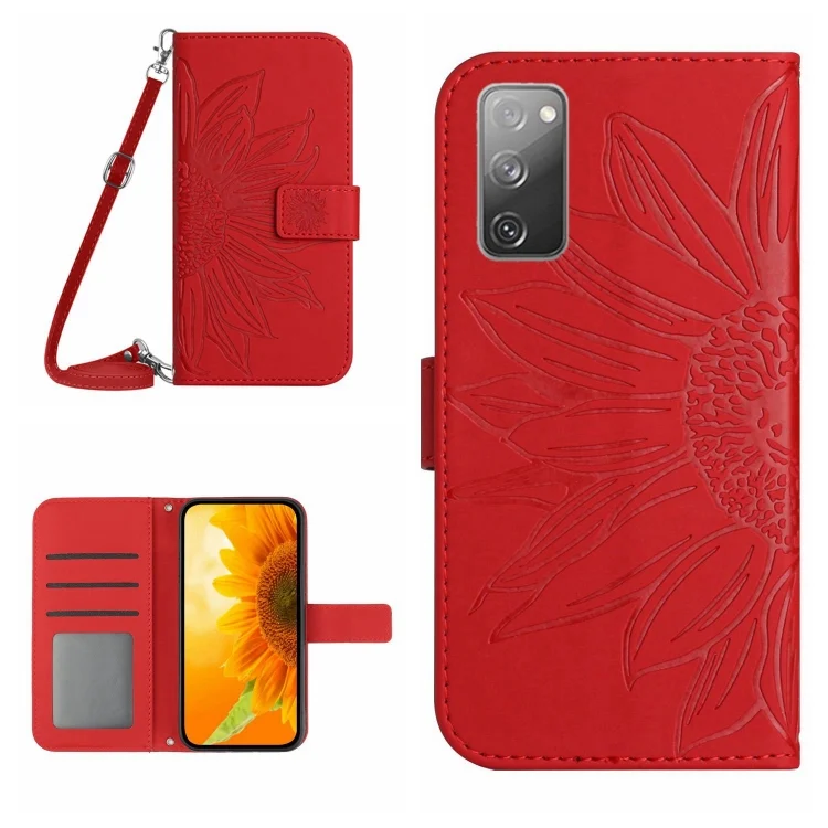 Skin Feel Sun Flower Pattern Flip Leather Phone Case, For Samsung Galaxy S20 FE, For Samsung Galaxy S20+