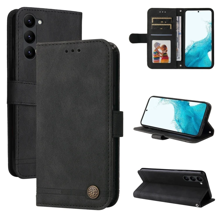 Skin Feel Life Tree Metal Button Leather Phone Case, For Samsung Galaxy S23 5G, For Samsung Galaxy S23+ 5G, For Samsung Galaxy S23 Ultra 5G