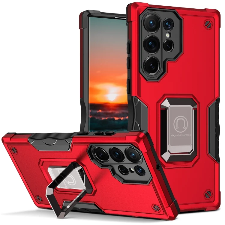 Ring Holder Non-slip Shockproof Armor Phone Case, For Samsung Galaxy S23 Ultra 5G