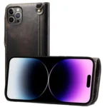 Denior Oil Wax Cowhide Magnetic Button Genuine Leather Case, For iPhone 14 Pro Max, For iPhone 14 Pro, For iPhone 14, For iPhone 14 Plus, For iPhone 13 Pro Max