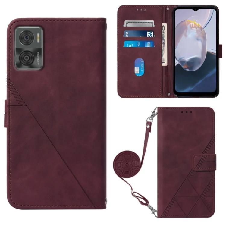 Crossbody 3D Embossed Flip Leather Phone Case, For Motorola Moto E22 4G / E22i 4G, For Motorola Moto Edge 30 Pro / Edge+ 2022, For Nokia C2 2ND Edition
