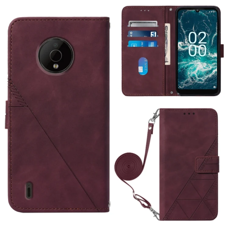 Crossbody 3D Embossed Flip Leather Phone Case, For Nokia C200, For Nokia G11 Plus, For Nokia G60 5G