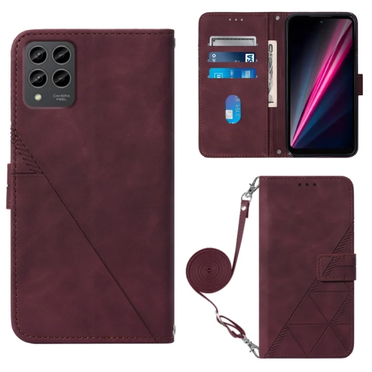 Crossbody 3D Embossed Flip Leather Phone Case, For T-Mobile Revvl 6 Pro 5G, For ZTE Axon 40 Pro, For ZTE Axon 40 Ultra