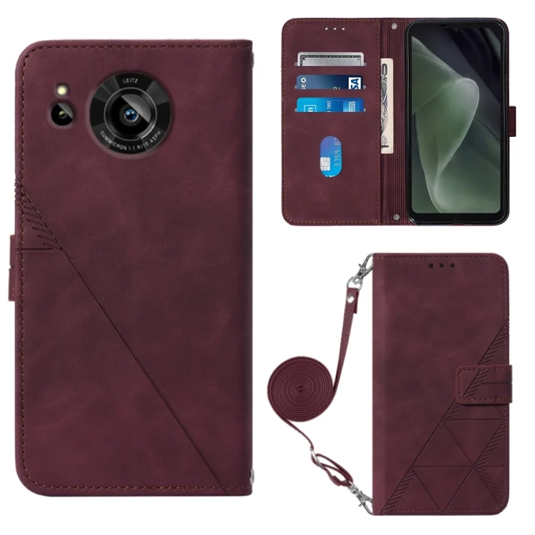Crossbody 3D Embossed Flip Leather Phone Case, For Sharp Aquos Sense7 SH-V48, For Xiaomi Civi 2, For Xiaomi Redmi A1
