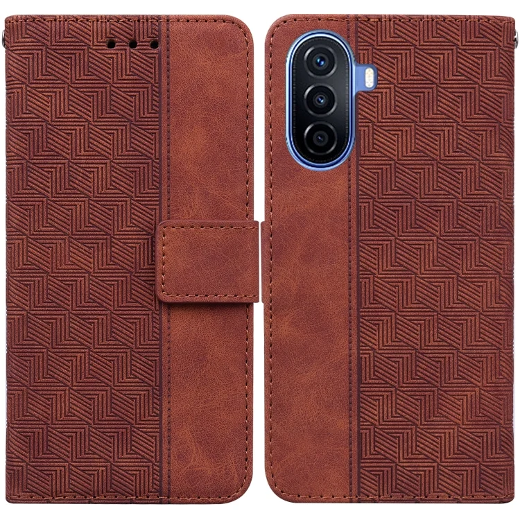 Geometric Embossed Flip Leather Phone Case, For Huawei nova Y70 Plus, For Motorola Moto G72, For OPPO A17