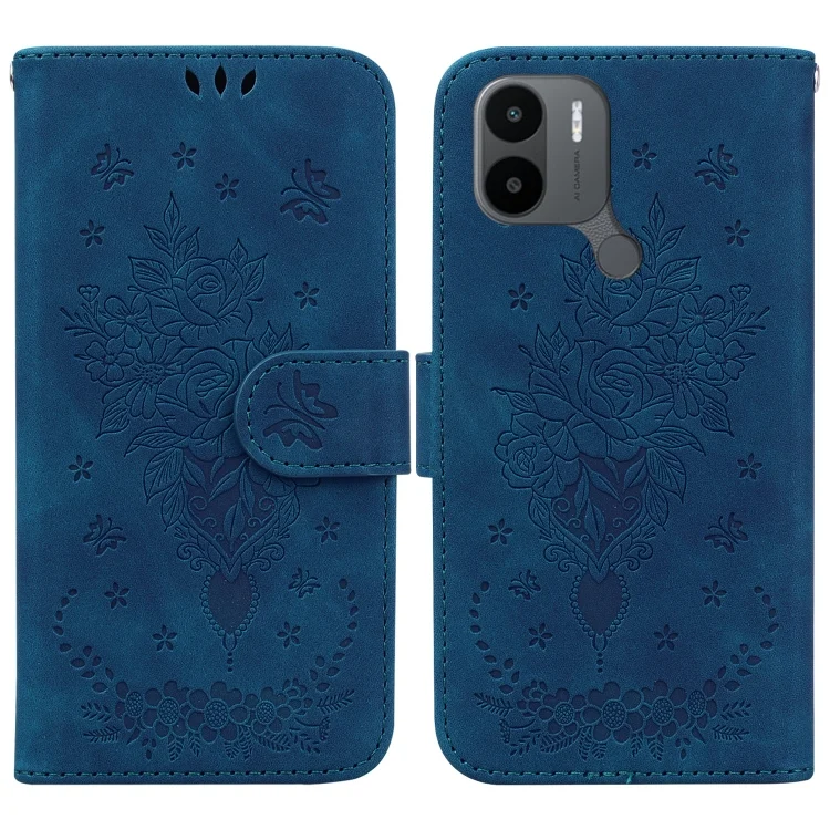 Butterfly Rose Embossed Leather Phone Case, For Xiaomi Redmi A1+, For Tecno Pop 6 Fingerprint, For Nokia G60