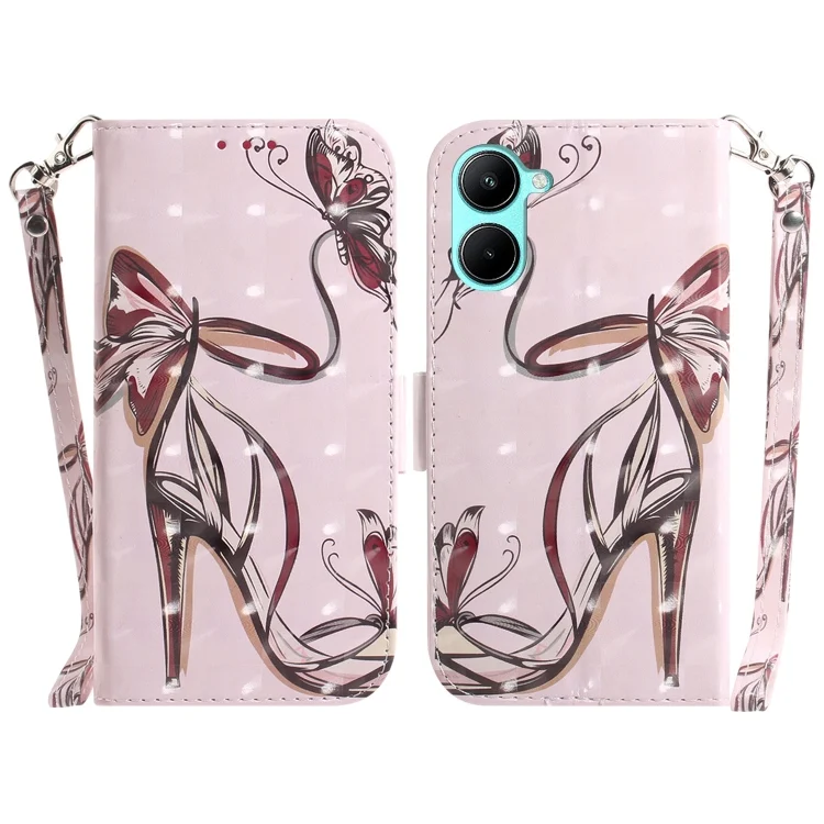 3D Colored Pattern Flip Leather Phone Case, For Realme C33