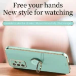 XINLI Straight Edge 6D Electroplate TPU Phone Case with Ring Holder, For Samsung Galaxy A13 4G, For Samsung Galaxy A13 5G - Image 4