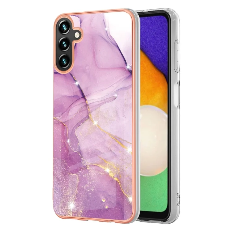 Electroplating Marble Dual-side IMD TPU Phone Case, For Samsung Galaxy A14 5G