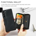 JEEHOOD Magnetic Zipper Wallet Leather Phone Case, For Samsung Galaxy S23 5G, For Samsung Galaxy S23+ 5G - Image 4