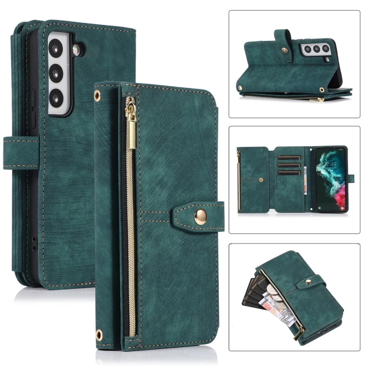 Dream 9-Card Wallet Zipper Bag Leather Phone Case, For Samsung Galaxy S23 5G, For Samsung Galaxy S23+ 5G, For Samsung Galaxy S23 Ultra 5G
