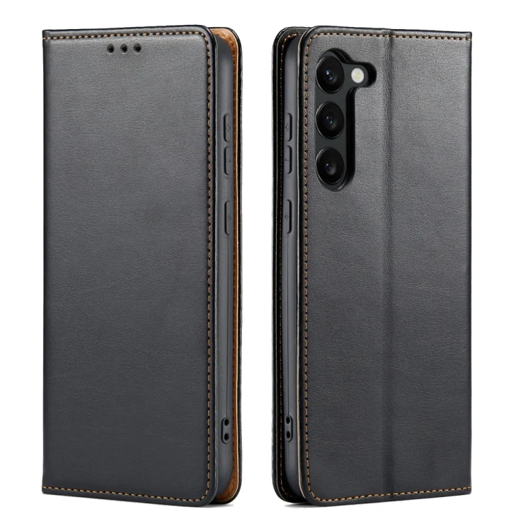 Fierre Shann PU Genuine Leather Texture Leather Phone Case, For Samsung Galaxy S23 5G
