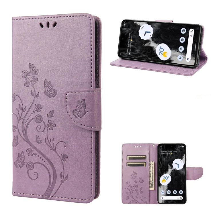 Butterfly Flower Pattern Flip Leather Phone Case, For Google Pixel 7a, For Samsung Galaxy S23 5G
