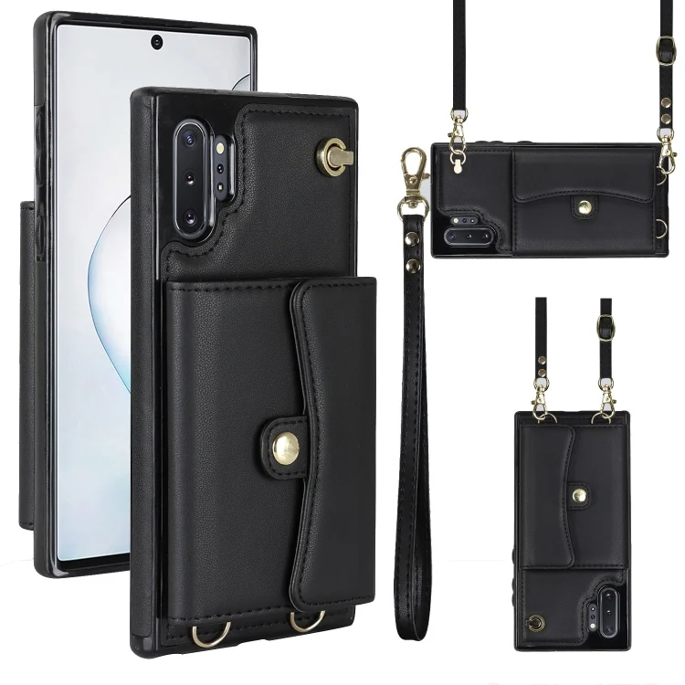 RFID Card Slot Leather Phone Case with Long Lanyard, For Samsung Galaxy Note10+, For Samsung Galaxy Note20 Ultra, For Samsung Galaxy A12
