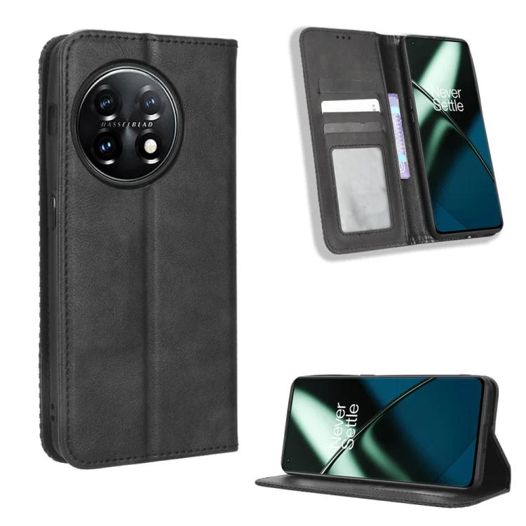 Magnetic Buckle Retro Texture Leather Phone Case, For OnePlus 11 5G, For ZTE Libero 5G III, For ZTE nubia Red Magic 8 Pro / 8 Pro+, For ZTE nubia Z50
