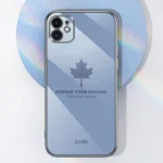 9D Plating Maple Leaf Silicone Phone Case with Strap, For Samsung Galaxy S23 5G, For Samsung Galaxy S23+ 5G, For Samsung Galaxy S23 Ultra 5G, For Samsung Galaxy S22 5G - Image 2