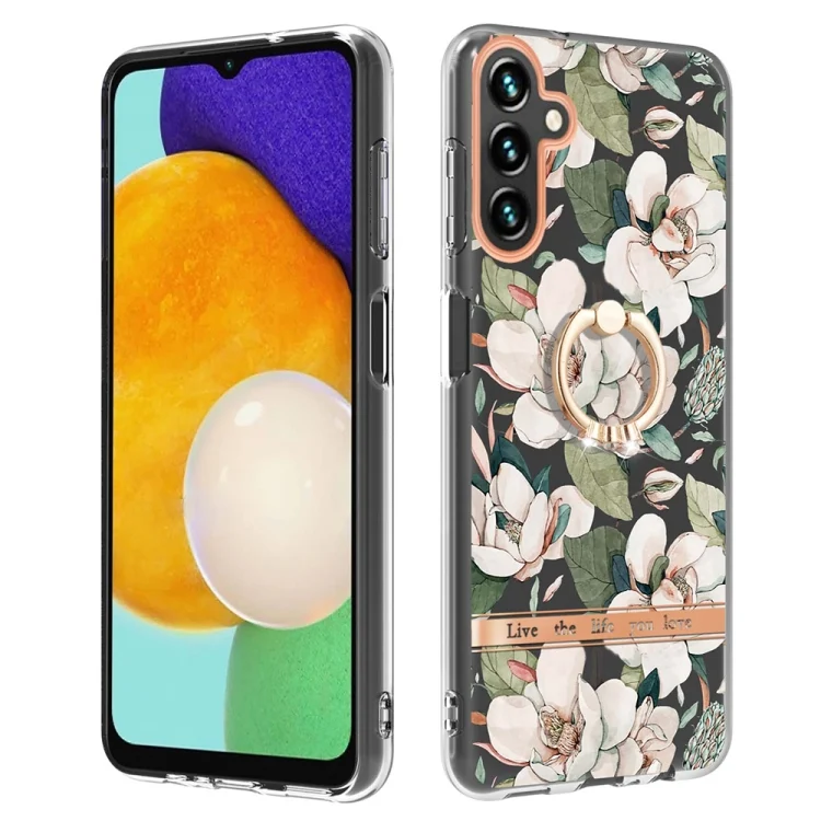 Flowers and Plants Series IMD TPU Phone Case with Ring Holder, For Samsung Galaxy A54 5G