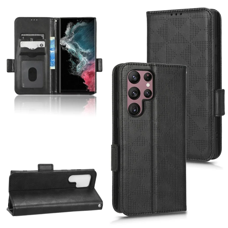 Symmetrical Triangle Leather Phone Case, For Samsung Galaxy S22 Ultra 5G, For Samsung Galaxy S22 5G, For Samsung Galaxy S22+ 5G, For Samsung Galaxy S23+ 5G