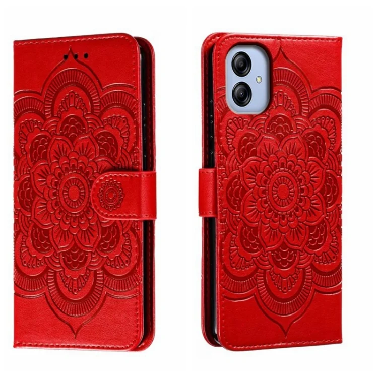 Sun Mandala Embossing Pattern Phone Leather Case, For Samsung Galaxy A04e, For Samsung Galaxy A14 4G