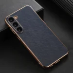 Nano Electroplating Cross Texture Genuine Leather Phone Case, For Samsung Galaxy S23 5G, For Samsung Galaxy S23+ 5G - Image 4