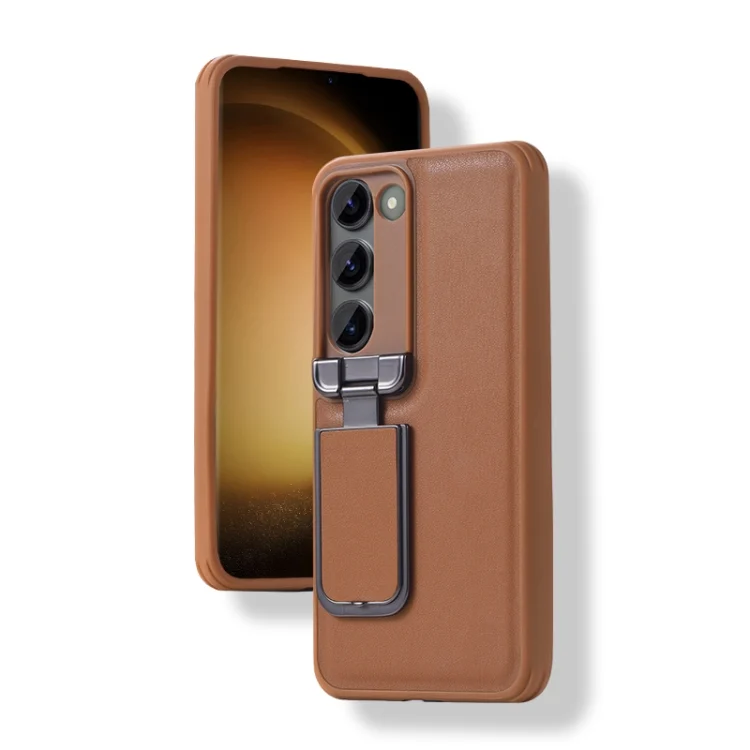 Lens Flip Cover TPU+PU Phone Case, For Samsung Galaxy S23 5G, For Samsung Galaxy S23+ 5G, For Samsung Galaxy S23 Ultra 5G