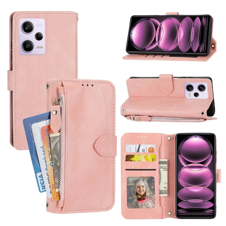 Oil Skin Zipper Wallet Leather Phone Case, For Redmi Note 12 4G Global, For Xiaomi Redmi 12C, For Samsung Galaxy S23 5G