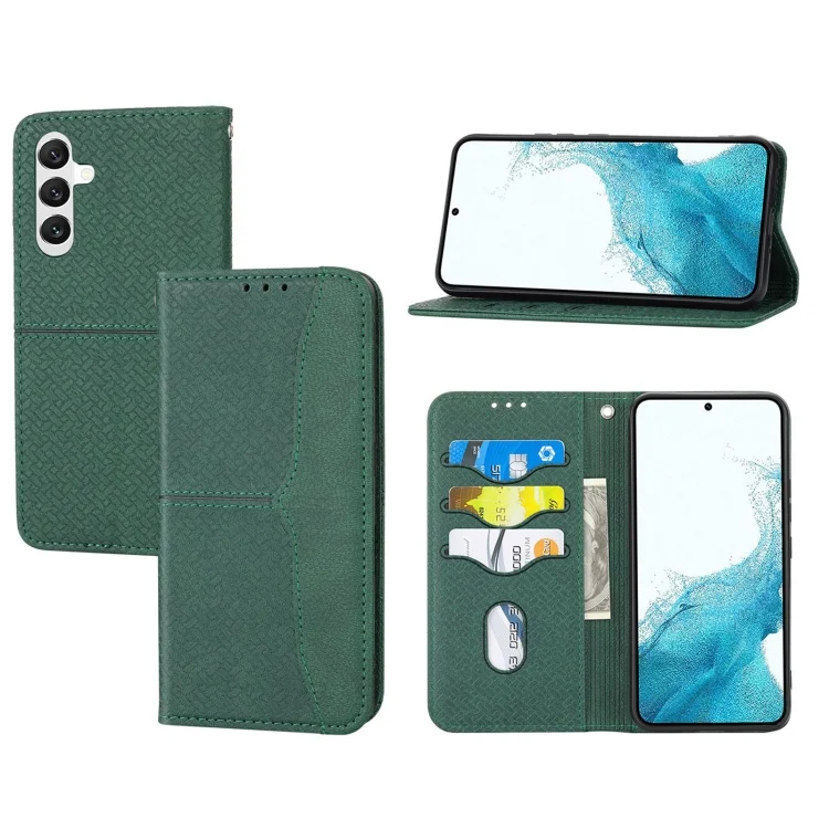Woven Texture Stitching Magnetic Leather Phone Case, For Samsung Galaxy A34 5G