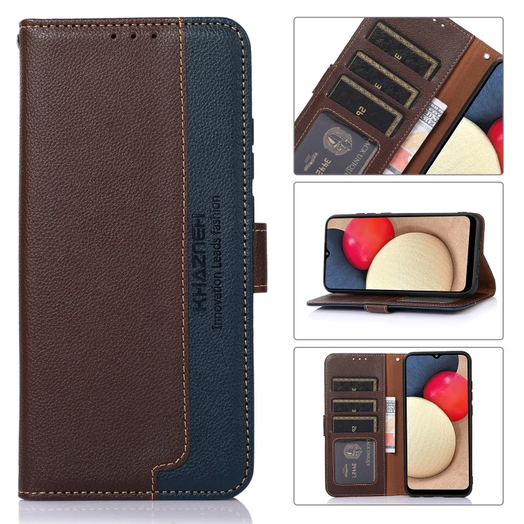 KHAZNEH Litchi Texture Leather RFID Phone Case, For Samsung Galaxy A05s, For Samsung Galaxy S24 5G