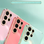 XINLI Straight Edge 6D Electroplate TPU Phone Case, For Samsung Galaxy S24 Ultra 5G, For Samsung Galaxy S24+ 5G - Image 3