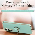 XINLI Straight Edge 6D Electroplate TPU Phone Case with Ring Holder, For Samsung Galaxy S24+ 5G, For Samsung Galaxy S24 5G - Image 2