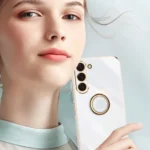 XINLI Straight Edge 6D Electroplate TPU Phone Case with Ring Holder, For Samsung Galaxy S24+ 5G, For Samsung Galaxy S24 5G - Image 4