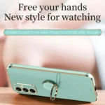 XINLI Straight Edge 6D Electroplate TPU Phone Case with Ring Holder, For Samsung Galaxy A15, For Samsung Galaxy A55 - Image 4