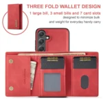 DG.MING M1 Series 3-Fold Multi Card Wallet + Magnetic Phone Case, For Samsung Galaxy S24+ 5G, For Samsung Galaxy S24 5G, For Samsung Galaxy S23 FE 5G, For Samsung Galaxy A34 5G - Image 7