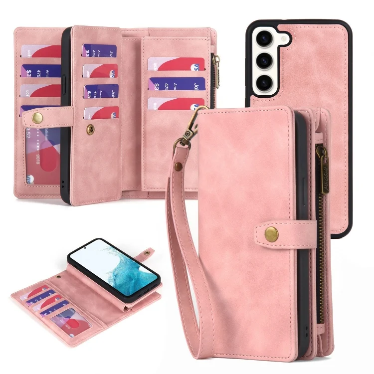 Zipper Wallet Magnetic Detachable Leather Phone Case, For Samsung Galaxy A72 4G/5G, For Samsung Galaxy A73 5G