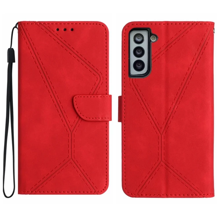 Stitching Embossed Leather Phone Case, For Samsung Galaxy S22+ 5G, For Samsung Galaxy S22 Ultra 5G, For Samsung Galaxy S21 5G