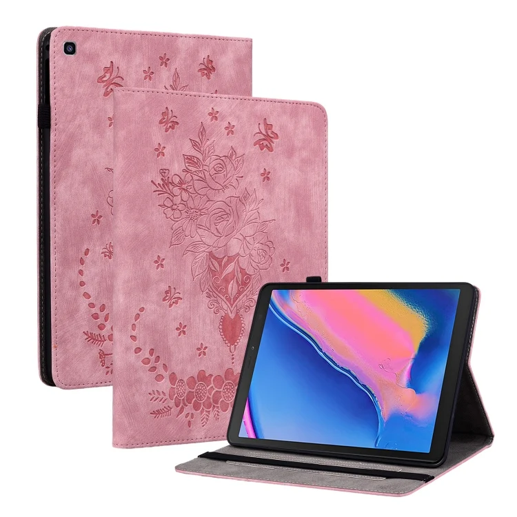 EDA004722705A.webp Butterfly Rose Embossed Leather Tablet Case, For Samsung Galaxy Tab A 8.0 2019 T290, For Samsung Galaxy Tab S4 10.5 SM-T830, For Samsung Galaxy Tab A 10.1 2016/T580/T585 - Image 1