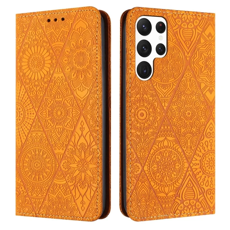 Ethnic Embossed Adsorption Leather Phone Case, For Samsung Galaxy S22 Ultra 5G, For Samsung Galaxy S21 5G, For Samsung Galaxy S21+ 5G, For Samsung Galaxy S21 Ultra 5G